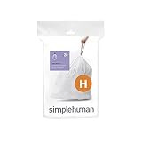 simplehuman Code H Custom Fit Drawstring Trash Bags in Dispenser Packs, 20 Count, 30-35 Liter / 8-9. | Amazon (US)
