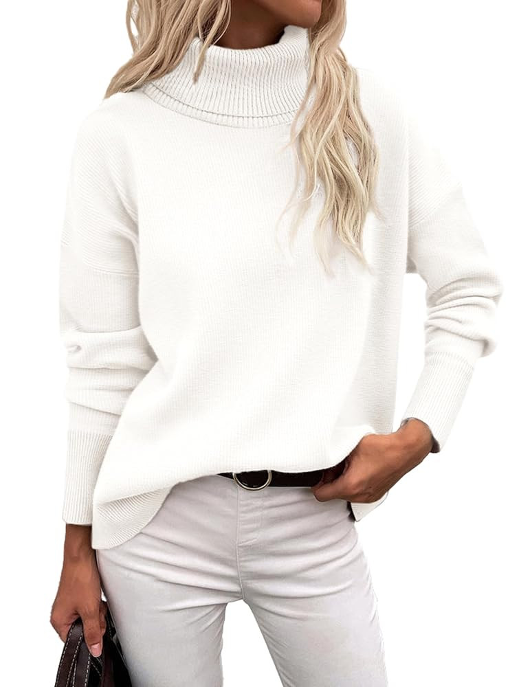 Zeagoo Women's Turtleneck Sweater 2025 Fall Winter Chunky Knitted Pullover High Low Hem Trendy Ba... | Amazon (US)