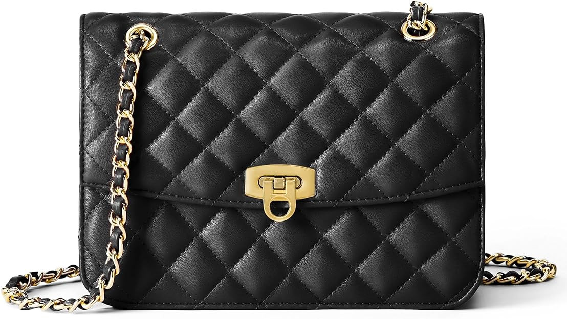 GEMIU Quilted Purses for Women Crossbody Purses Small Purse Ladies Shoulder Bag with Chain Strap | Amazon (US)