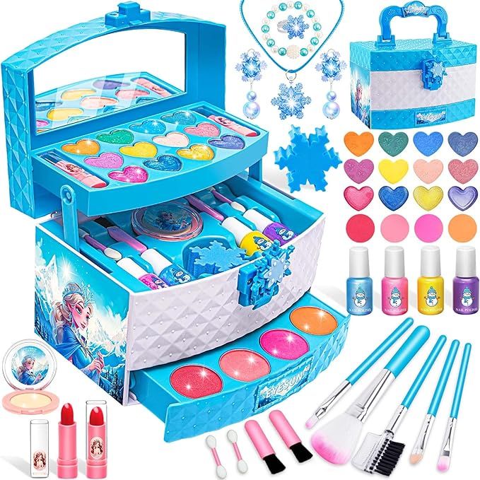 Toys for Girls,Real Kids-Makeup-Kit-for-Girl,Washable Pretend Toddler-Girl-Toys Makeup for Kid,Fr... | Amazon (US)