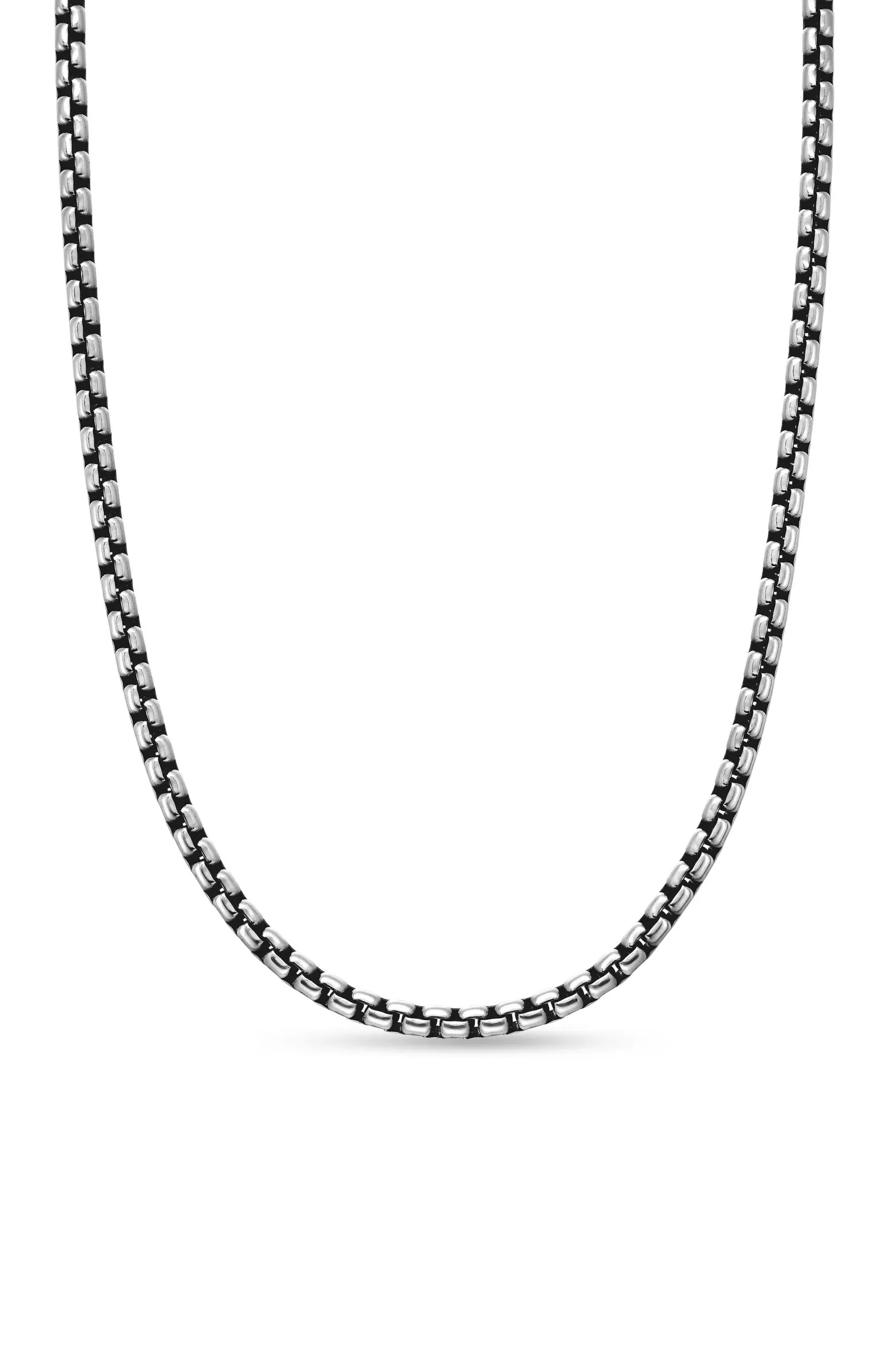 Men's Box Chain Necklace in Silver, 3.6mm | Nordstrom
