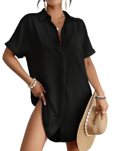 Bsubseach Women Swimsuit Coverup Shirt Dress Button Down Bathing Suit Cover Up Beach Vacation Out... | Amazon (US)