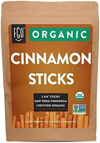 Organic Korintje Cinnamon Sticks | Perfect for Baking, Cooking & Beverages | 100+ Sticks | 2 3/4"... | Amazon (US)