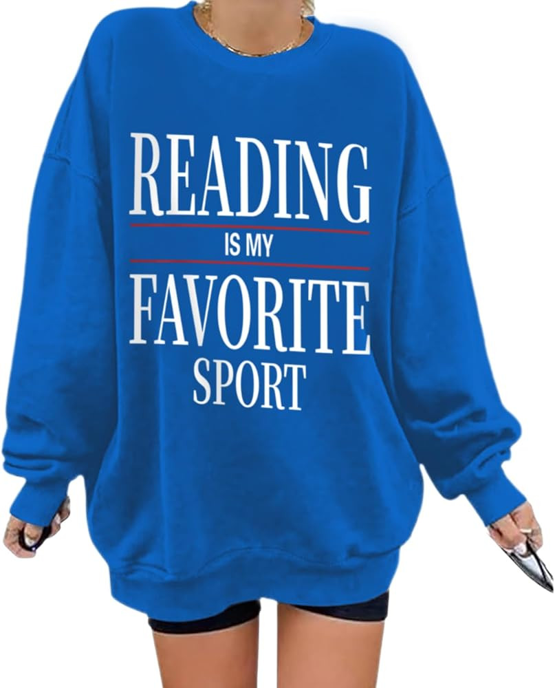 Reading Is My Favorite Sport Sweatshirt Bookish Gifts for Women Book Lovers Sweatshirts Teacher G... | Amazon (US)