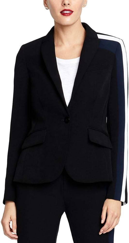 Rachel Roy Womens Striped Blazer Jacket, Black, 0 | Amazon (US)