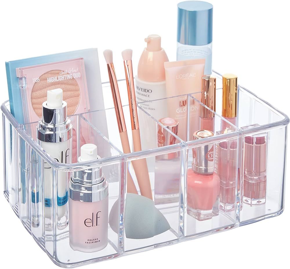 STORi 5-Compartment Clear Plastic Organizer | Rectangular Divided Makeup and Vanity Storage Bin a... | Amazon (US)