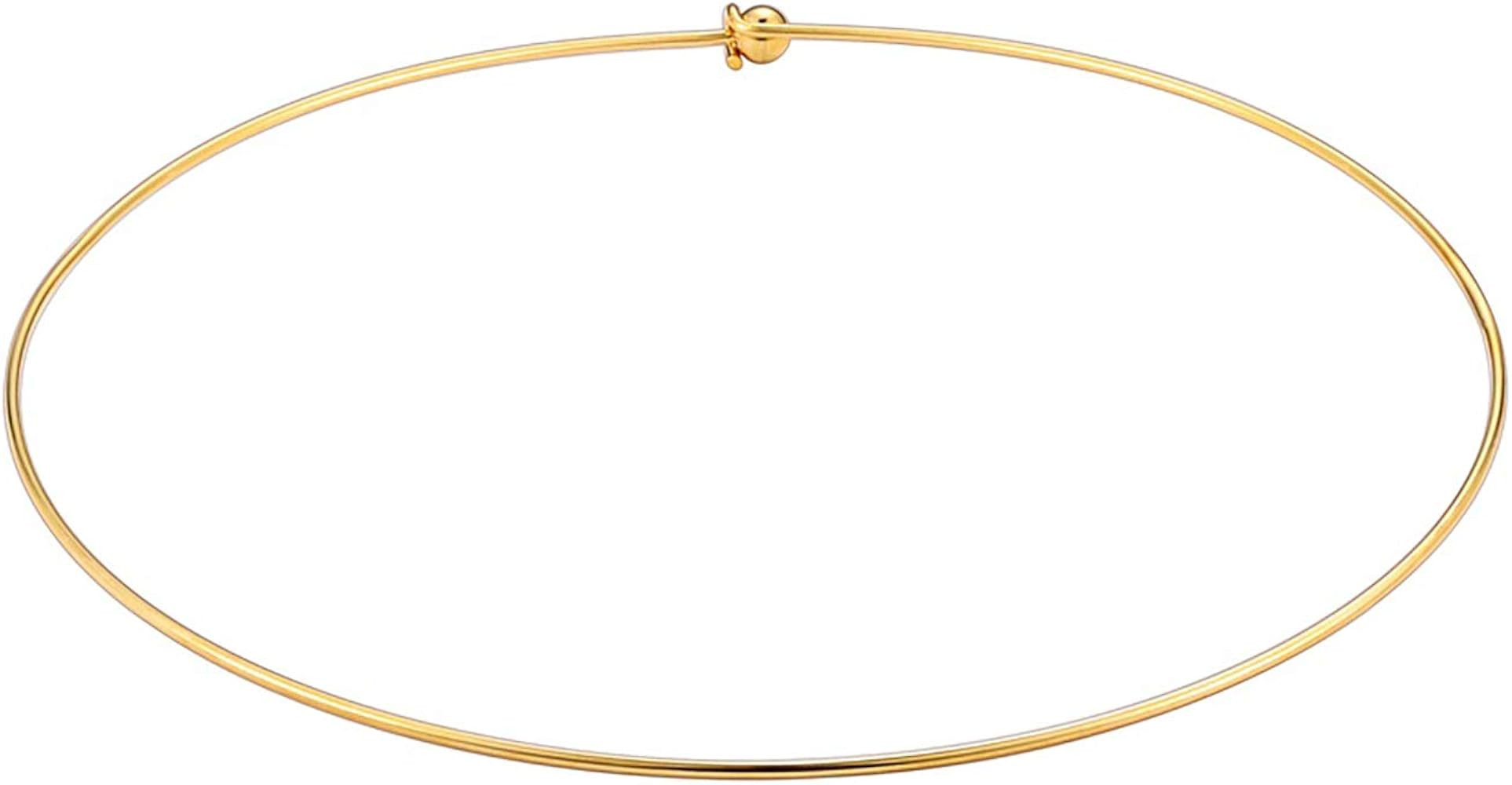 HooAMI Stainless Steel Silver Choker Necklace for Women | Amazon (US)