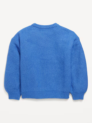 SoSoft Oversized Textured Bows Sweater for Girls | Old Navy (US)