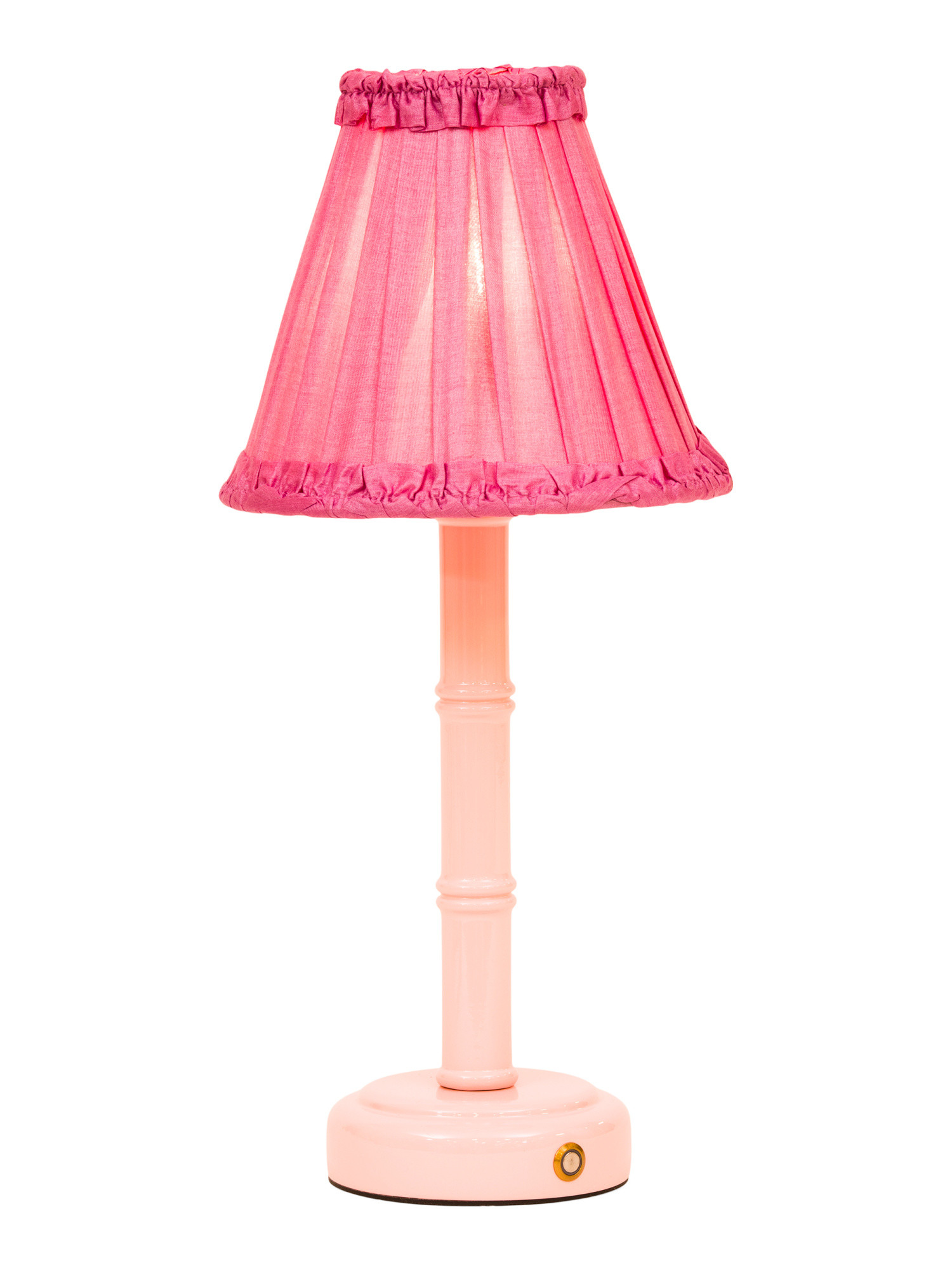 16in Leonora Lacquer Rechargeable Lamp With Ruffled Shade | TJ Maxx