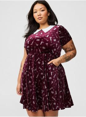 Disney Hocus Pocus Velvet Collared Dress | Torrid (US & Canada)