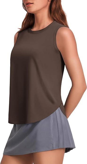 PINSPARK Workout Tank Tops Woman Ice Silk UPF 50+ Athletic Yoga Shirts | Amazon (US)