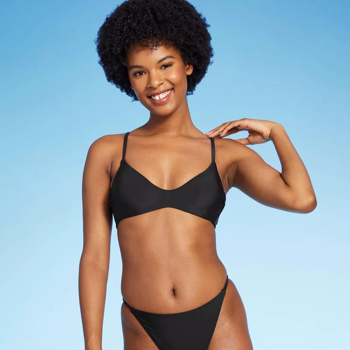Women's Low Coverage Mini Bralette Bikini Top - Wild Fable™ Black | Target