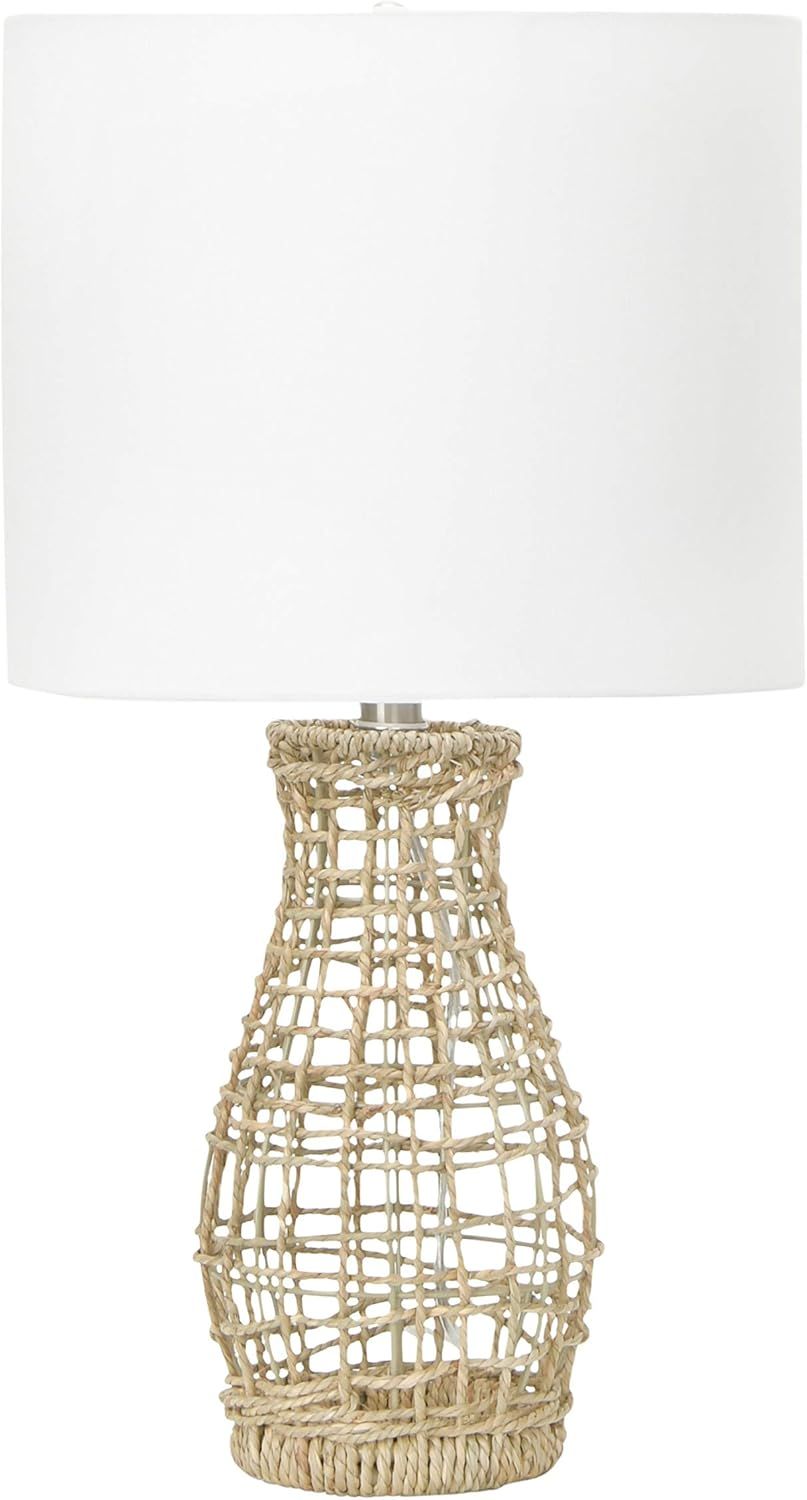 Creative Co-Op Rattan Table Lamp, Natural Finish | Amazon (US)