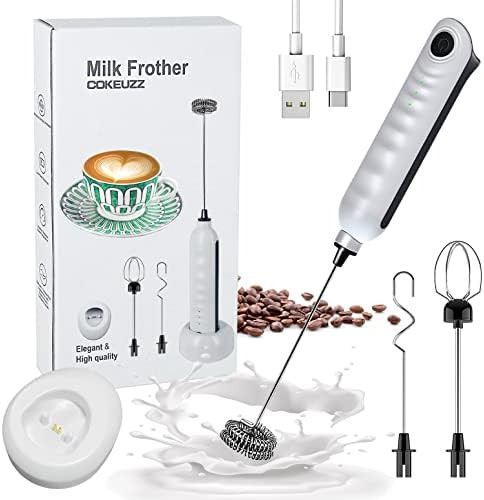 Milk Frother Handheld,USB Rechargeable Electric Whisk coffee mixer with 3 Stainless Whisks, Milk ... | Amazon (US)