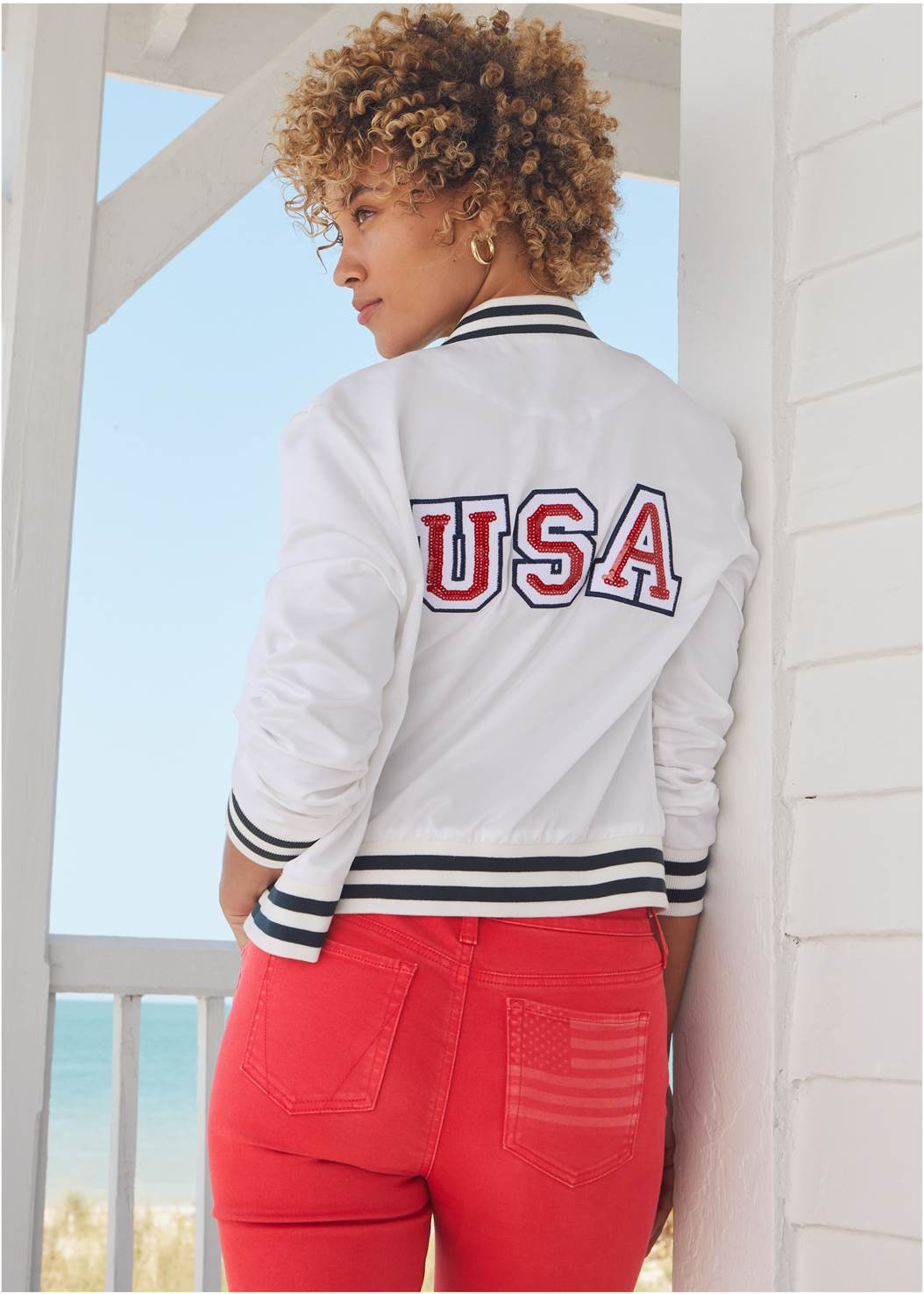 U.S.A. Matte Satin Blazer | VENUS