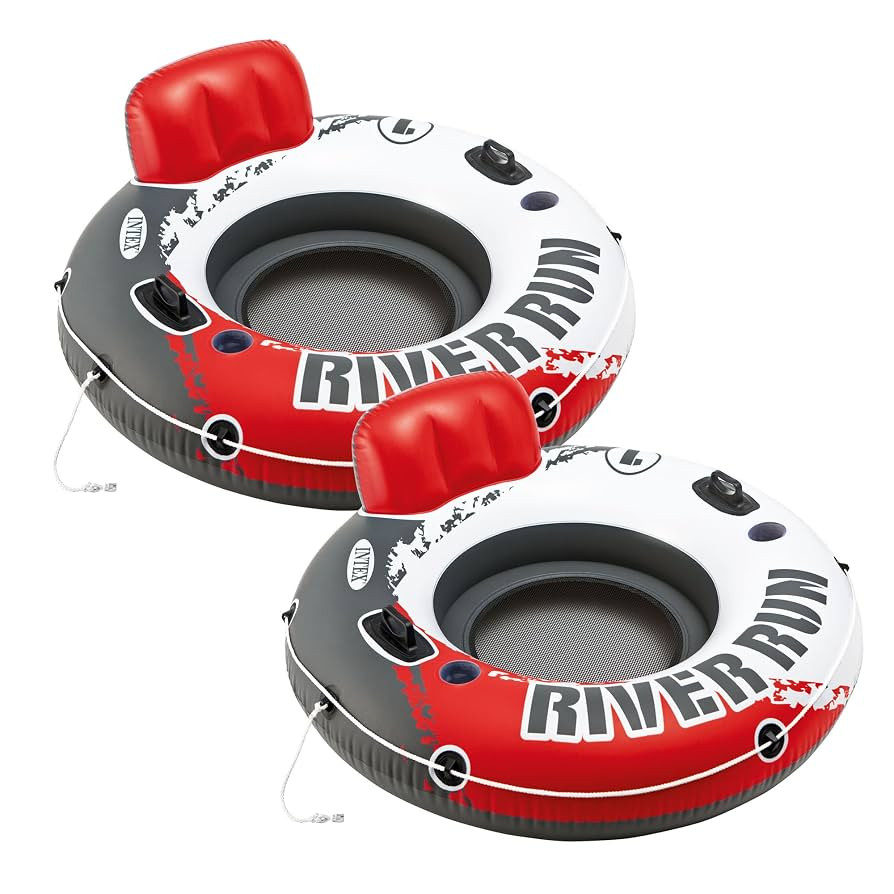 Intex Red River Run 1 Fire Edition Sport Lounge, Inflatable Water Float, 53" Diameter 2 Pack | Amazon (US)