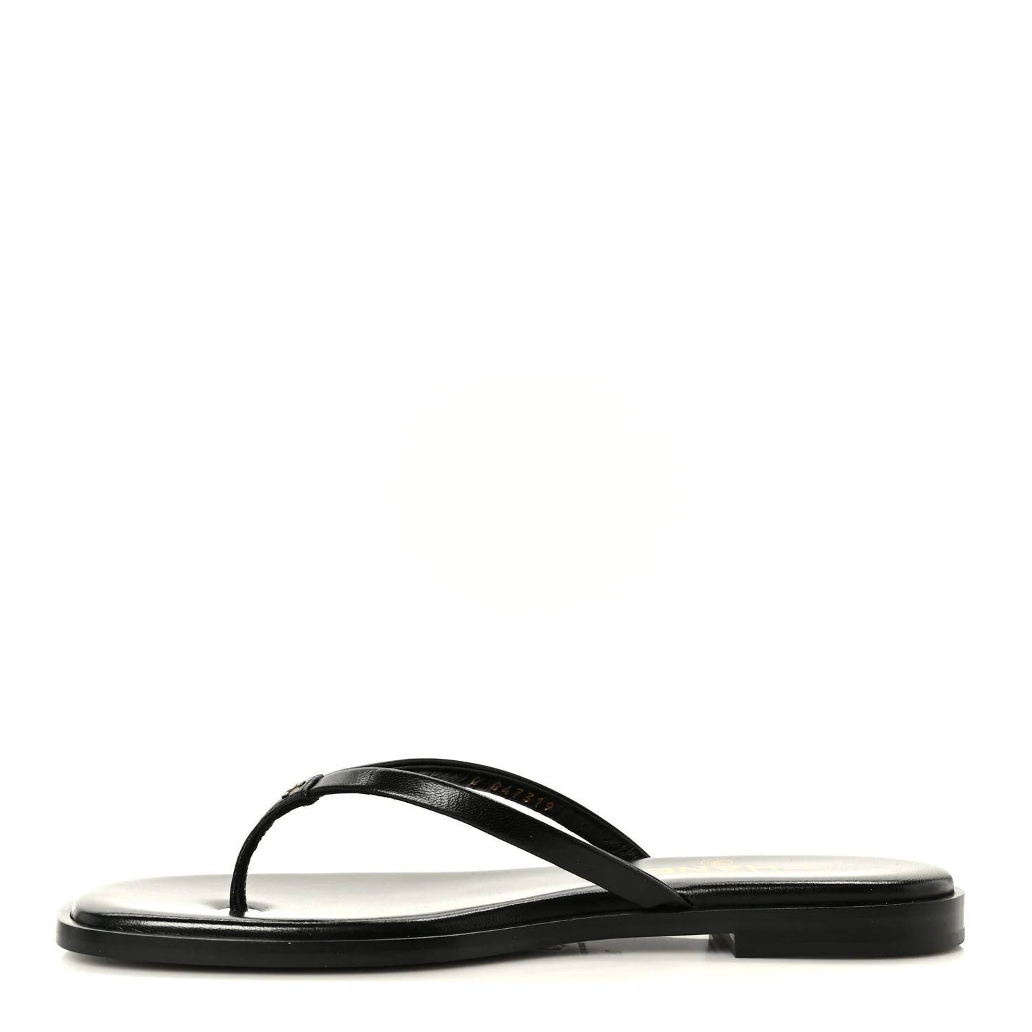 Chanel Lambskin CC Times Square Thong Sandals 38 Black 1907424 | FASHIONPHILE (US)