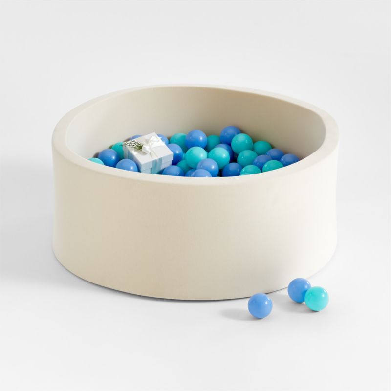 Baby and Toddler Natural Pop-Up Ball Pit with Blue Mixed Balls + Reviews | Crate & Kids | Crate & Barrel