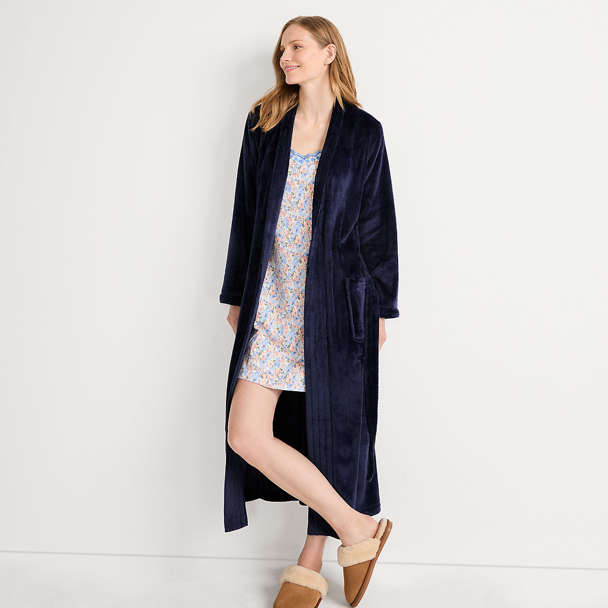 Women's Cozy Plush Long Wrap Robe | Lands' End (US)
