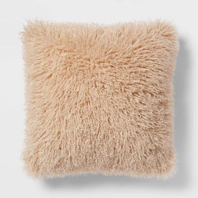 Euro Faux Mongolian Fur Decorative Throw Pillow - Threshold™ | Target