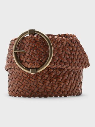 Circle Buckle Wide Braided Belt | Banana Republic (US)