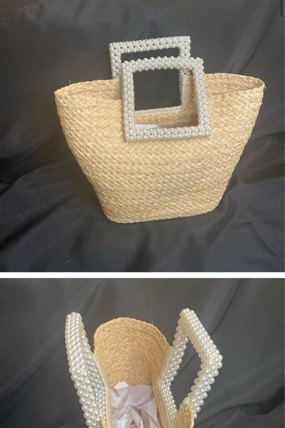 Pearl straw bag