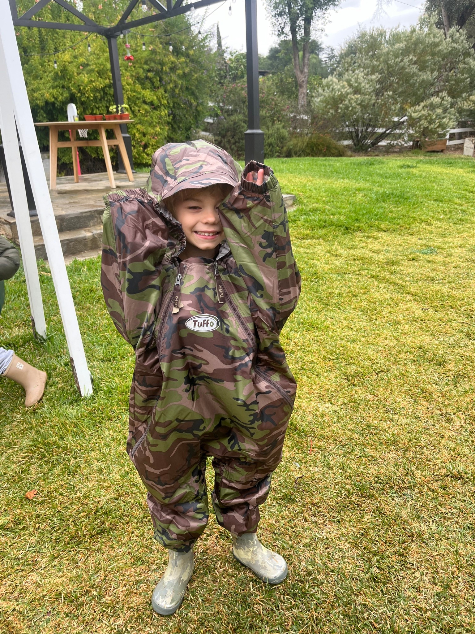 This rain suit has really come in handy this week with all the rain in California but as you can see it runs big, so size down 😂

#LTKKids #LTKBaby #LTKmomlife