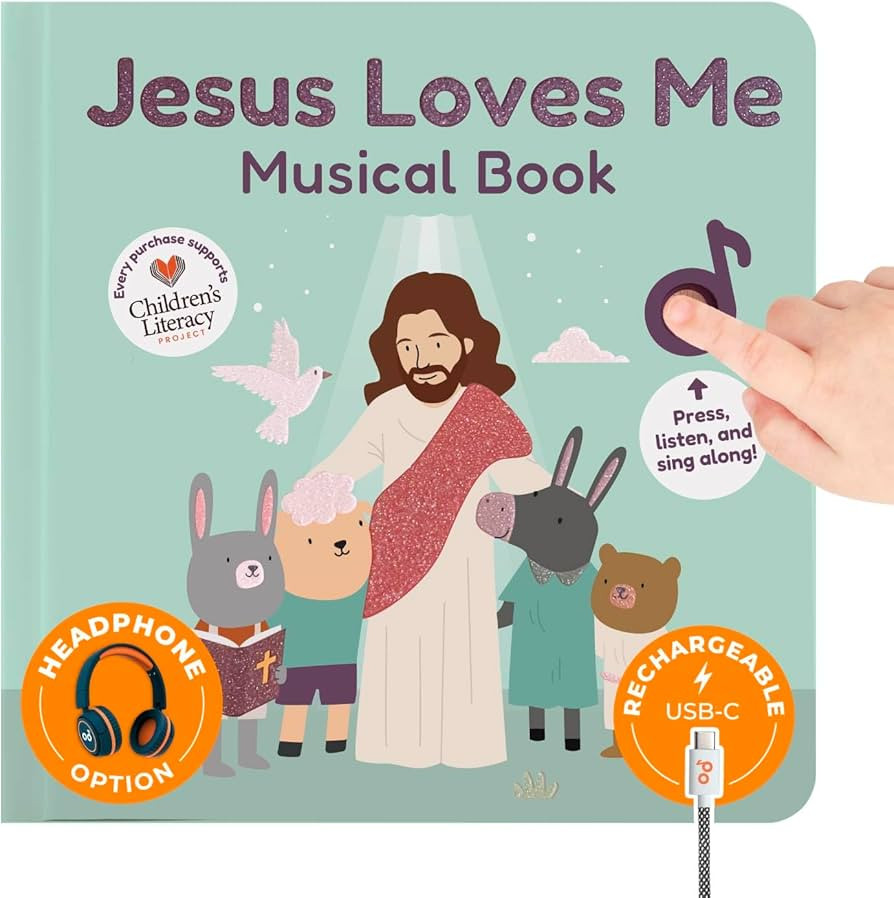 Cali's Books Jesus Loves Me Music Book Toddlers 1-3 Years Old - Christian Musical Book, Headphone... | Amazon (US)