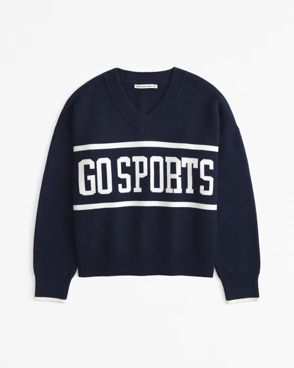 Women's Go Sports LuxeLoft V-Neck Sweater | Women's Tops | Abercrombie.com | Abercrombie & Fitch (US)