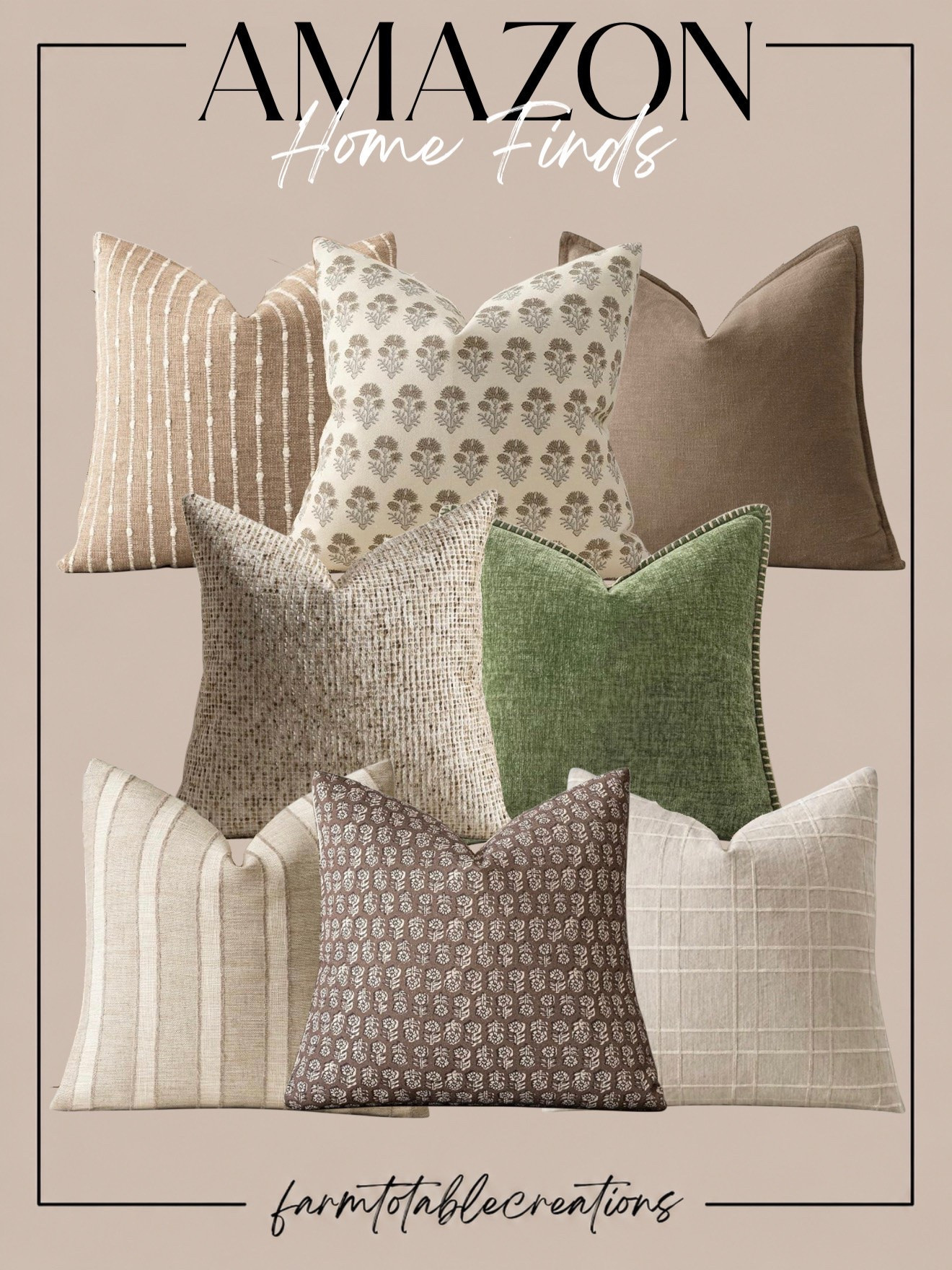 Amazon Prime Day Pillow Cover Deals 🤎🌿

These Amazon Prime Day home finds are such an easy way to refresh your space without changing everything. I love this mix of warm neutrals, soft olive green, subtle florals, stripes, and textured solids—it feels cozy, layered, and elevated while still being really easy to style.

These would look beautiful mixed across a sofa, sectional, bed, or accent chairs for a simple seasonal update. The colors are neutral enough to work year-round, but still give that warm fall feel.

Follow @farmtotablecreations on Instagram for more cozy home finds and trending decor.

#LTKHome #LTKSaleAlert #PrimeDay #AmazonPrimeDay #PrimeDayDeals #AmazonHome #AmazonFinds #PillowCovers #ThrowPillows #NeutralDecor #CozyHome #FallDecor #HomeRefresh #AmazonDeals #HomeDecorFinds