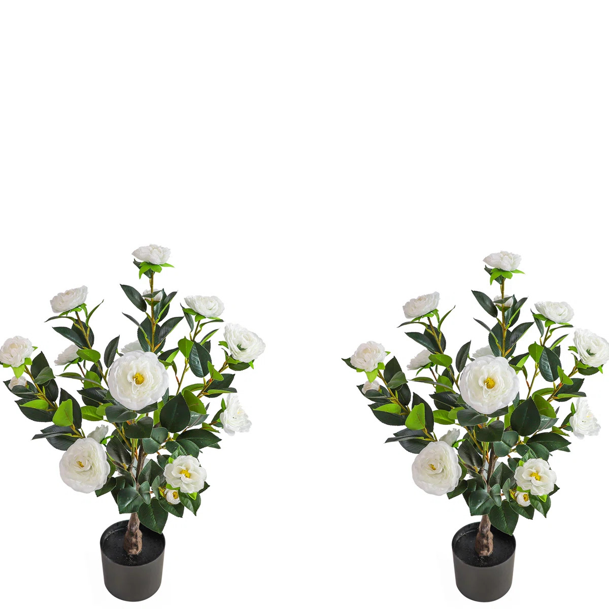 31\u201c Artificial Yellow Camellia Tree (set Of 2) | Wayfair North America