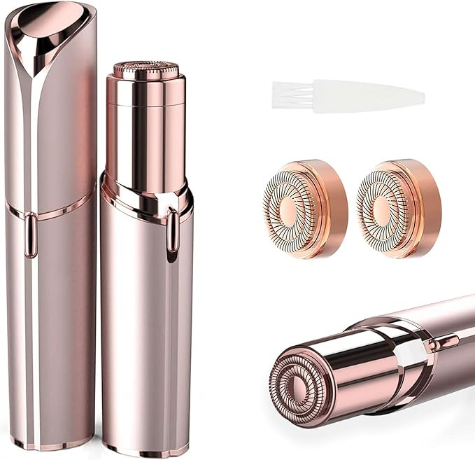 Women Facial Hair Removal Device Battery Operated with 2 Replacement Heads,Ladies Face Shaver for... | Amazon (US)