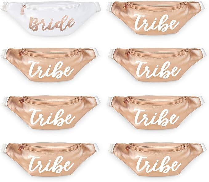 xo, Fetti Bachelorette Party Bride Tribe Fanny Packs - 8 Bags | Rose Gold Bridesmaid Favors, Bach... | Amazon (US)