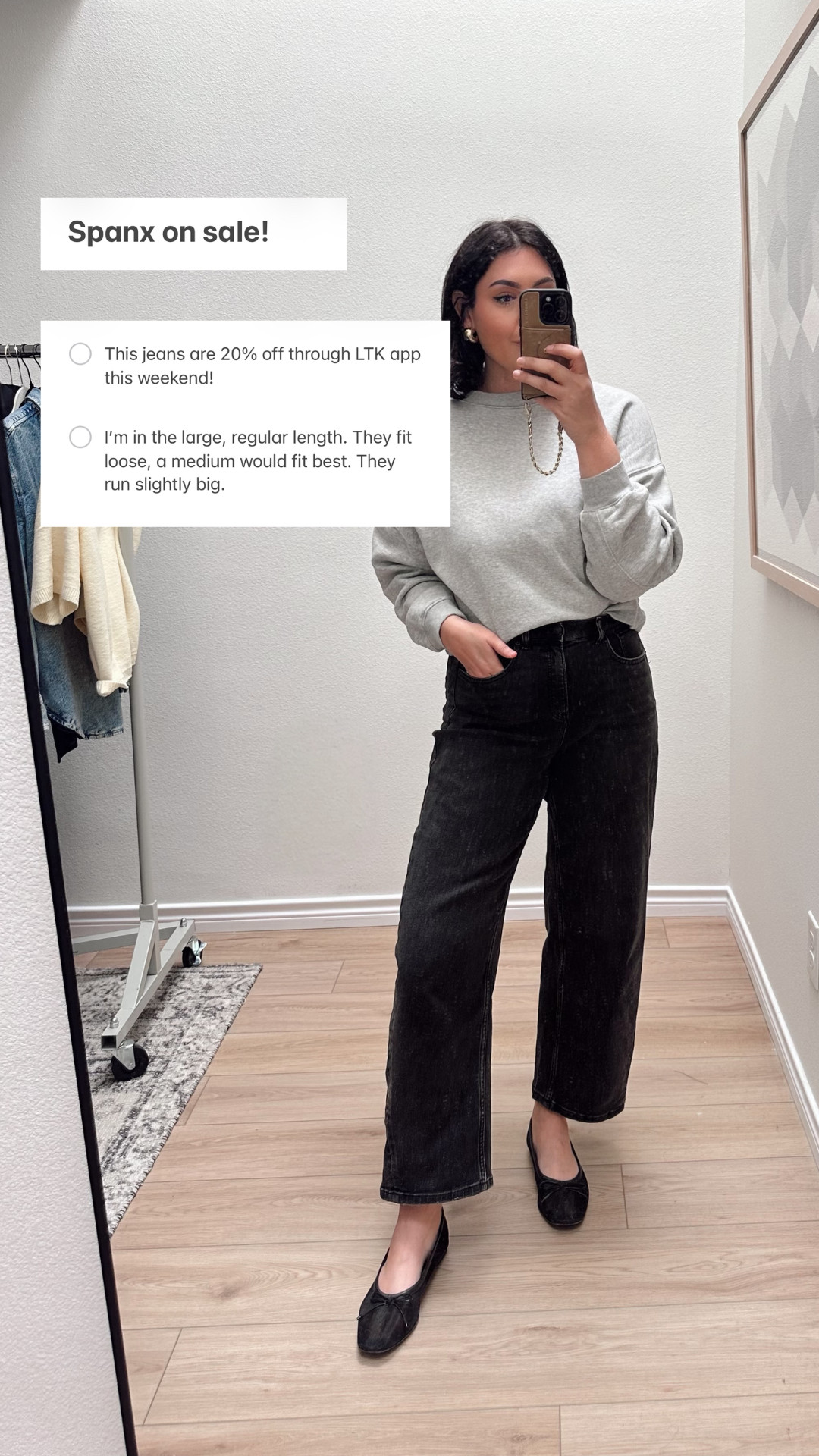 Some of my favorite jeans from @spanx are 20% off through this weekend! Copy the exclusive code here in the app!

I'm in the large, fit is loose so no need to size up! (A medium would fit me better!)

#spanxpartner 

 #LTKSpringSale