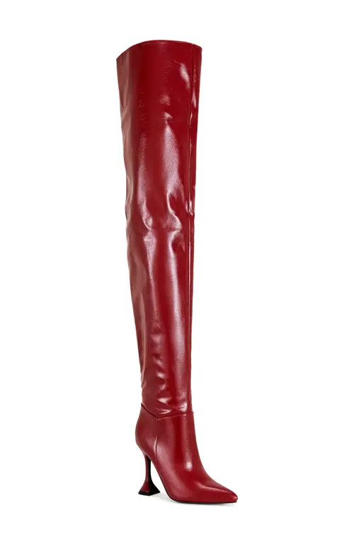 AZALEA WANG Stephan Thigh High Boot in Burgundy at Nordstrom, Size 6.5 | Nordstrom