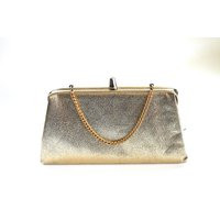 Vintage 1970's Gold Vinyl & Clutch Purse Cute | Etsy (US)