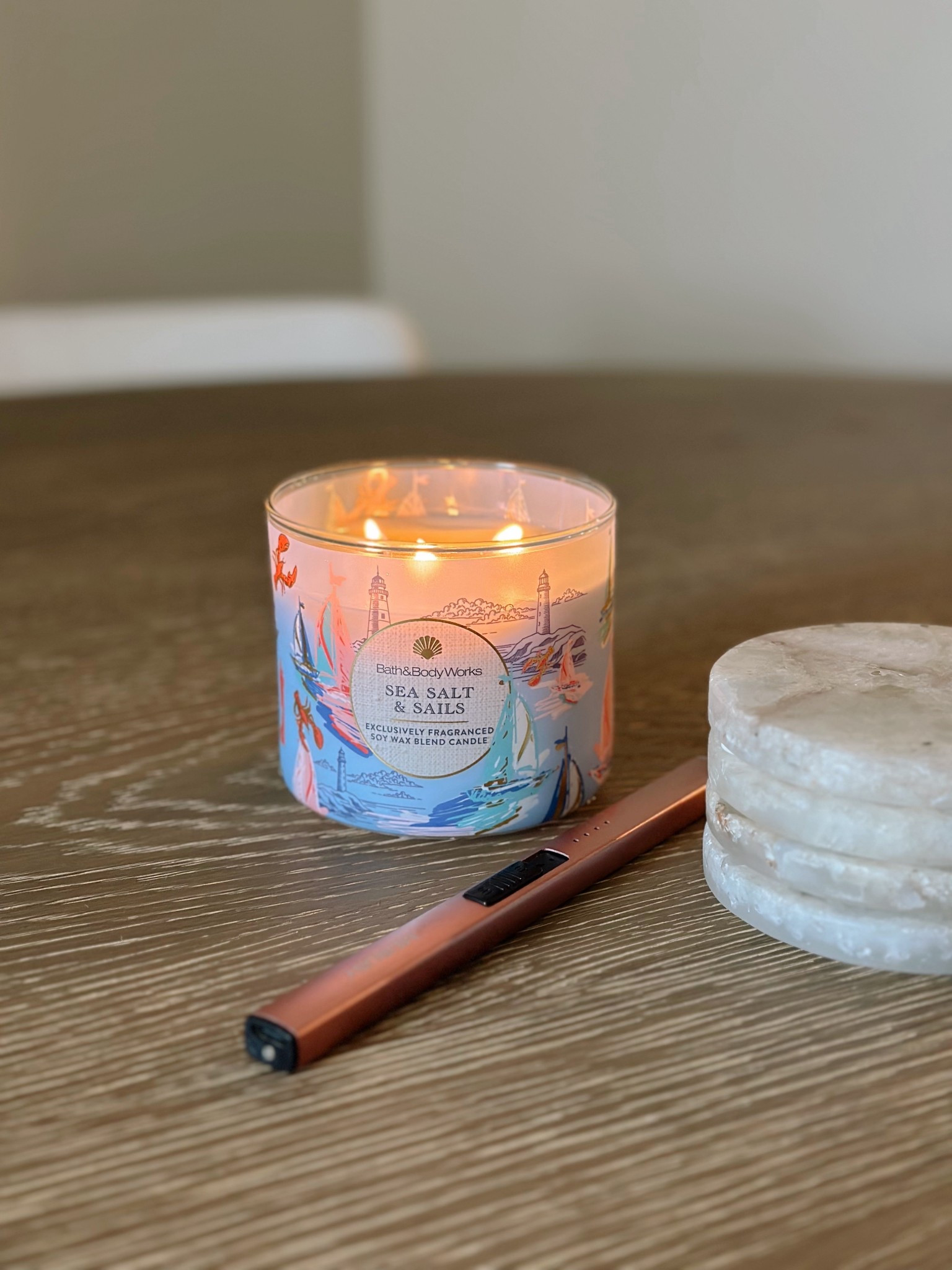 Picked up a cute summer candle today! Smells like the beach & I love the design 🐚🦀🌊⛵️ I’m so sad that I can’t link B&BW products on LTK anymore 😢 but I found a couple similar options 

#LTKSeasonal #LTKSummerEdit #LTKHome