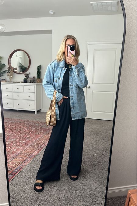 Todays outfit
15% off Abercrombie + extra 15% off with code AFSHORTS
denim jacket size xs
Crinkle pants size xxs short 
Tank size xs
Dad sandals 50% off
Amazon handbag

Casual chic spring outfit
Denim style
Abercrombie discount code
Amazon find
Travel style

#LTKsalealert #LTKFind #LTKunder100