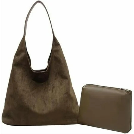 suede purses for women, suede bag, suede bags for women, slouchy bags for women, suede hobo bags for women, Slouchy Tote for Travel, Shopping, Work, green | Walmart (US)
