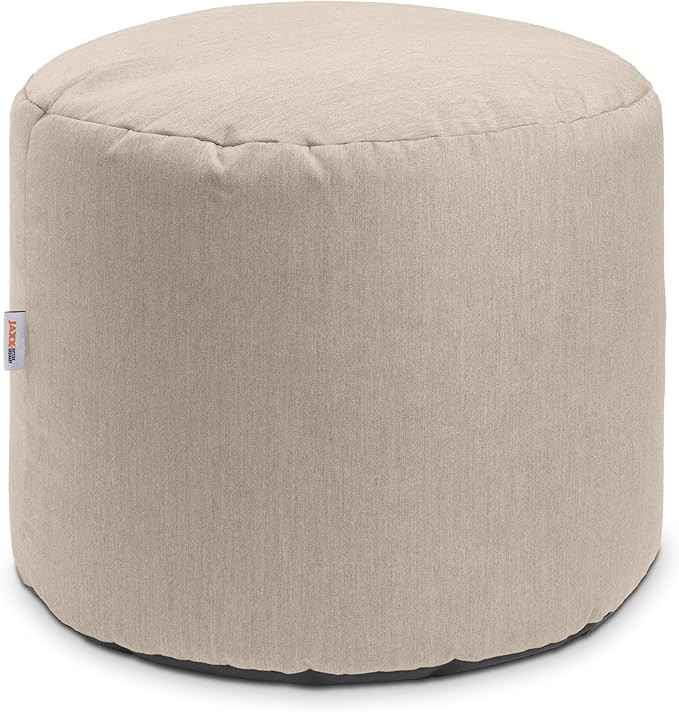 Jaxx Spring Indoor/Outdoor Bean Bag Pouf Ottoman, Sunbrella Flax | Amazon (US)