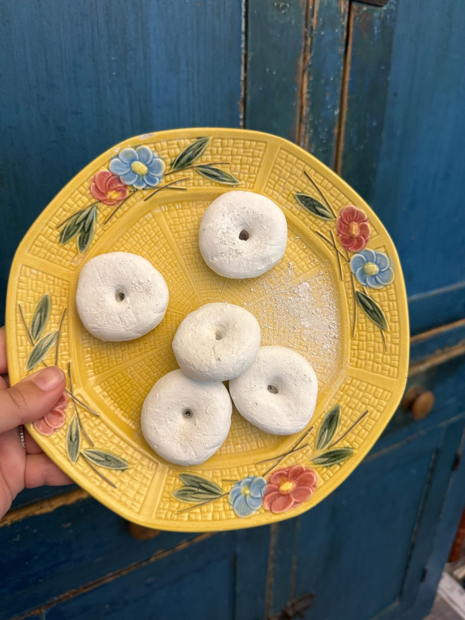 adorable powdered sugar donuts perfect for your fake food wall!