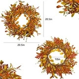 TETOU 20.5" Fall Wreaths for Front Door, Artificial Pumpkin Maple Leaves Harvest Autumn Wreath wi... | Walmart (US)
