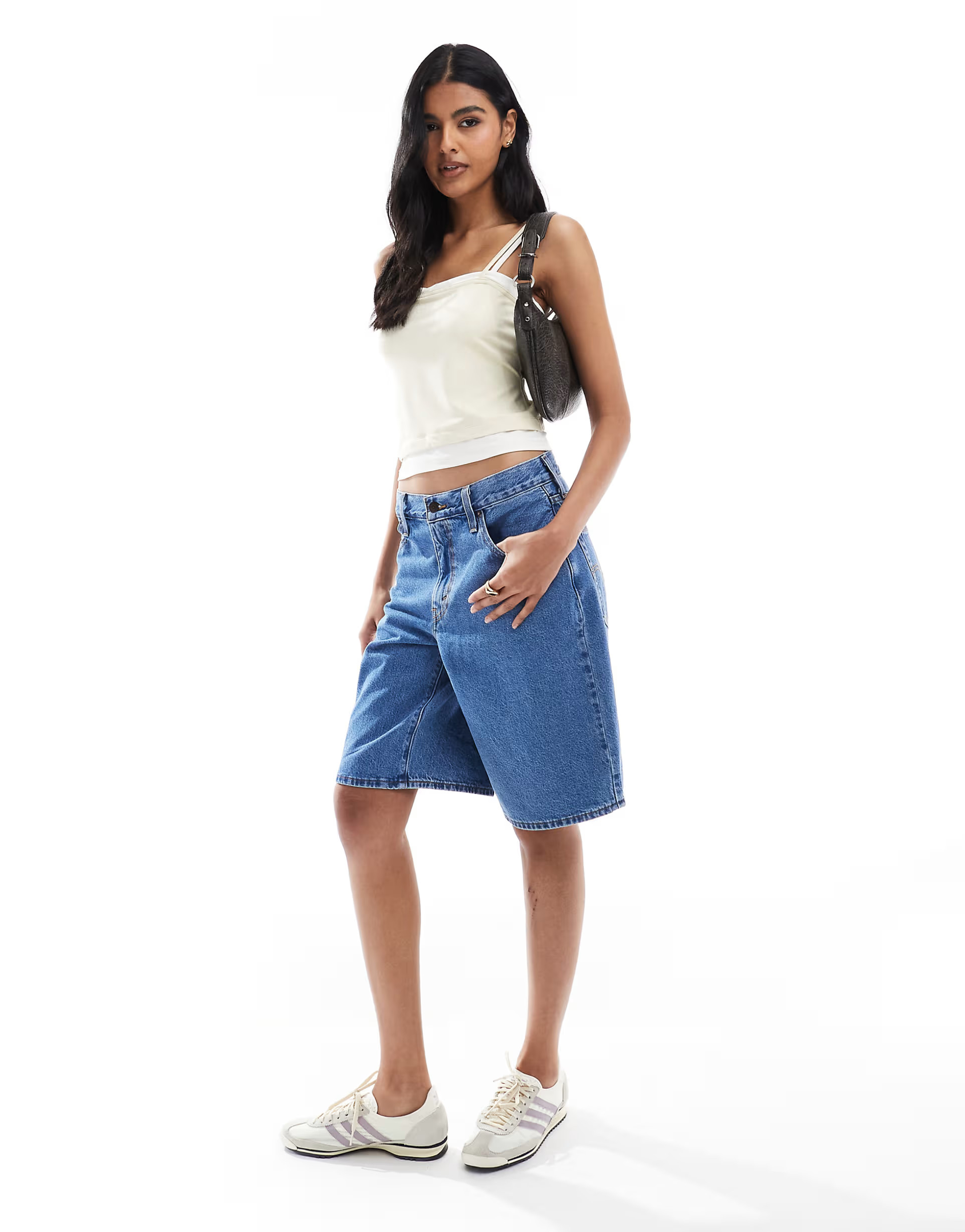 Levi's baggy dad denim jorts in mid blue | ASOS (Global)