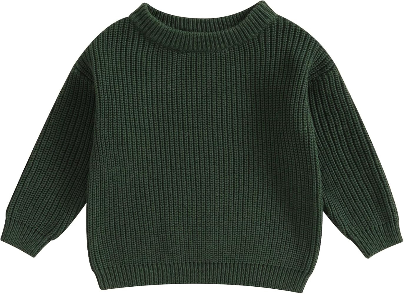 Newborn Infant Baby Girl Boy Knit Sweater Crewneck Pullover Long Sleeve Chunky Sweater Toddler Fa... | Amazon (US)