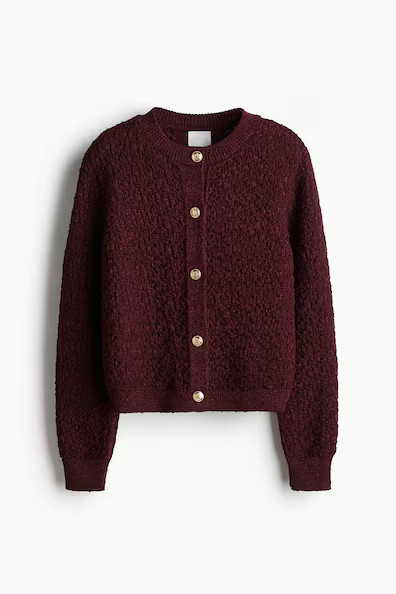 H & M - Cardigan in Strukturstrick - Rot - Damen | H&M (DE, AT, CH, NL, FI)