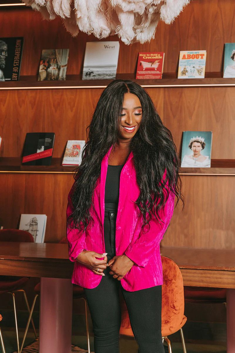 BuddyLove | Heff Crushed Velvet Blazer | Fucshia | BuddyLove