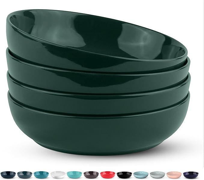 KooK Porcelain Pasta Bowl Set, For Soups and Salads, Serving Bowls, Large Capacity, Microwave & D... | Amazon (US)