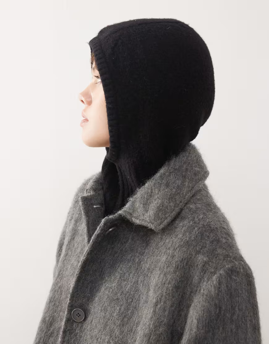 Weekday knitted balaclava hood in black | ASOS (Global)