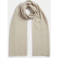 Autograph Men's Pure Cashmere Knitted Scarf - one size - Ecru, Ecru,Chocolate | Marks & Spencer (UK)