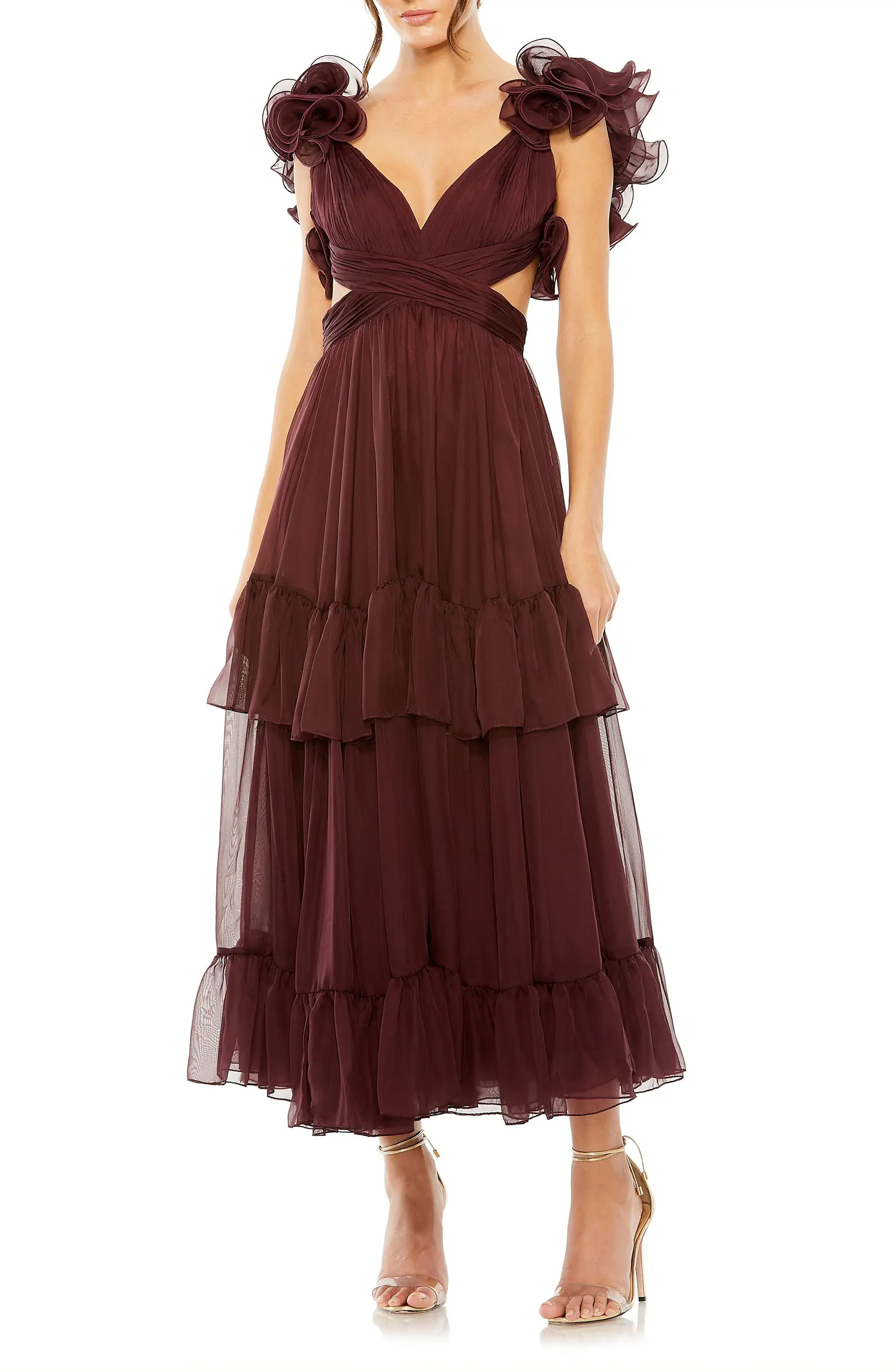 Ruffle Chiffon A-Line Dress | Nordstrom